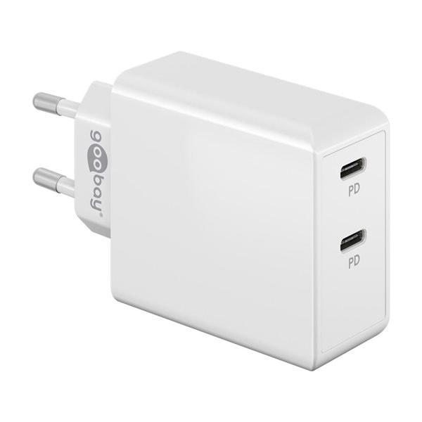 Goobay Dual USB-C Lader PD 36W Hvit