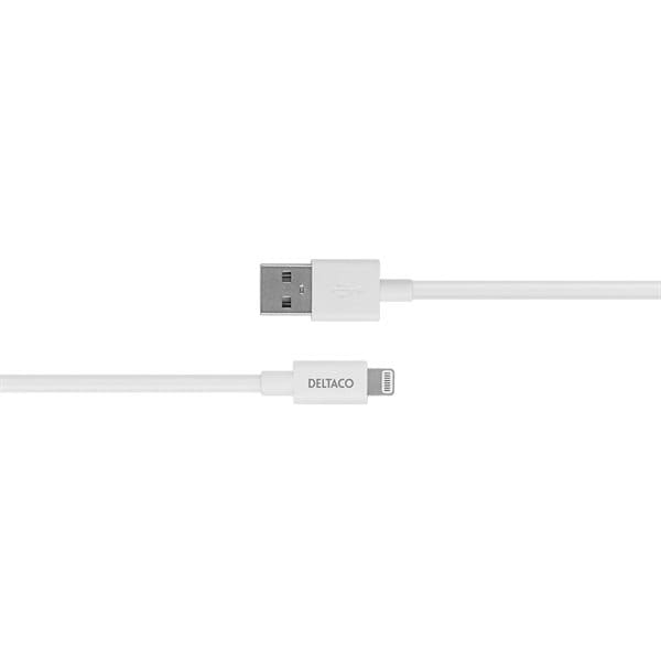 Deltaco USB kabel med Lightningkontakt, MFI, 0,5m