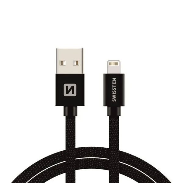 Swissten USB til Lightningkabel 1,2m Sort