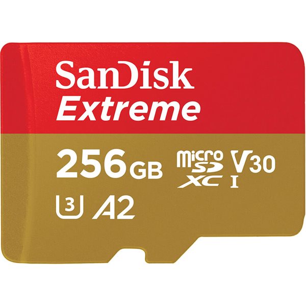 SanDisk MicroSDXC Extreme 256GB Adapter 190MB/s A2 C10 V30