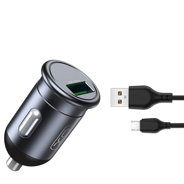 XO billader 18W 1x USB & microUSB-kabel - grå