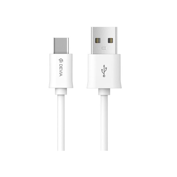 Devia USB - USB-C 2,0 m 2,1A - hvit