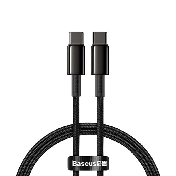 Baseus 100W USB-C til USB-C-kabel 1m - Flettet Sort