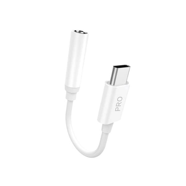 Dudao Lydadapter USB-C til 3.5 mm - Hvit