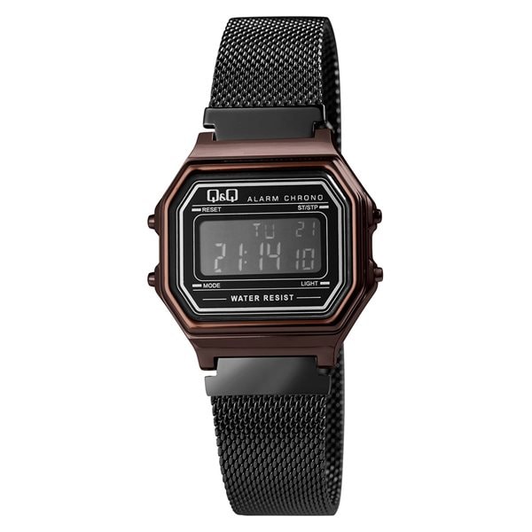 Q&Q digital klokke med Milanese armbånd - Sort