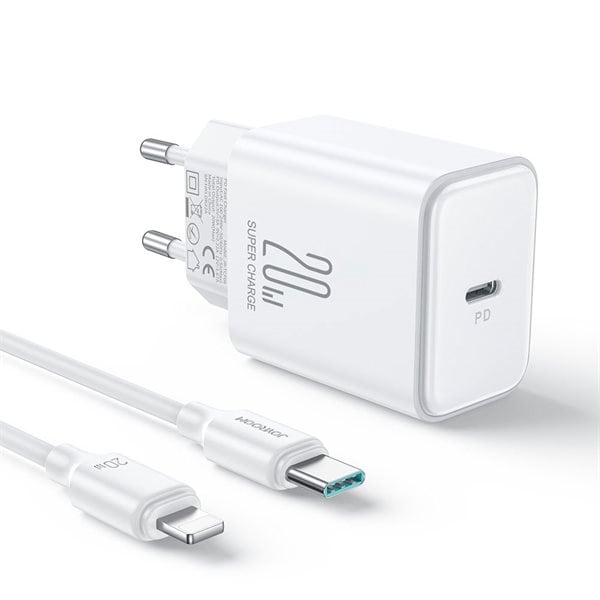 Joyroom USB-C-Lader 20W PD med USB-C til Lightningkabel - Hvit