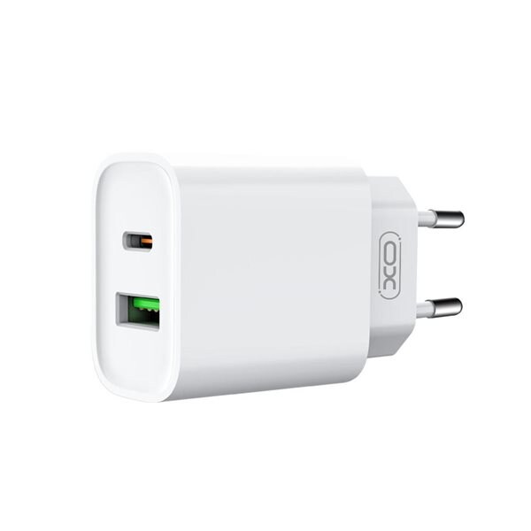 XO USB-lader med 1xUSB-C & 1xUSB PD 20W QC 3.0 18W med lightningkabel