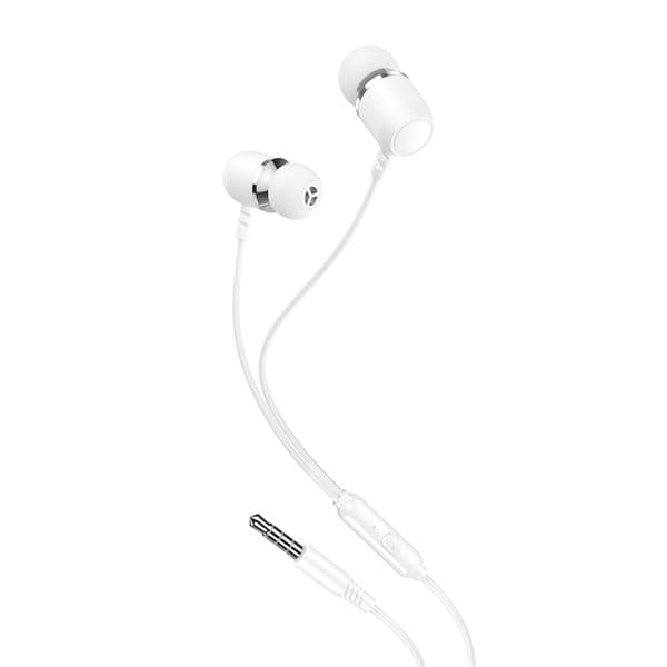 XO In-Ear Headset med mic og 3,5mm kontakt - Hvit