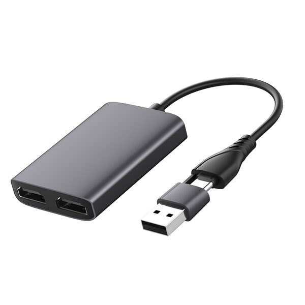 HDMI Dokkingstasjon med 2xHDMI & USB/USB-C