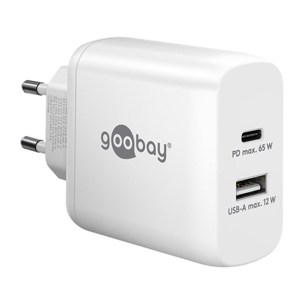 Goobay USB-C-Hurtiglader 65W - Hvit