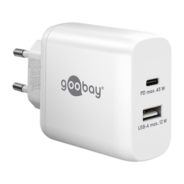 Goobay USB-C-Hurtiglader 45W - Hvit