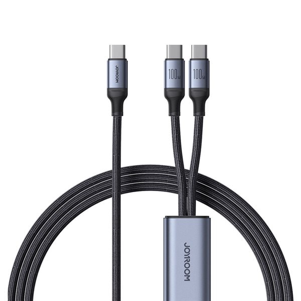 Joyroom 2i1 USB-Kabel USB-C til 2 x USB-C 100W 1,5m - Sort