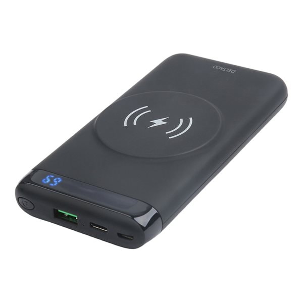 Deltaco Powerbank med trådløs lading 10000mAh