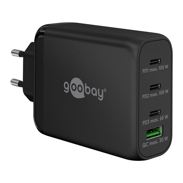 GooBay USB-C PD GaN Multiportlader 100W - Svart