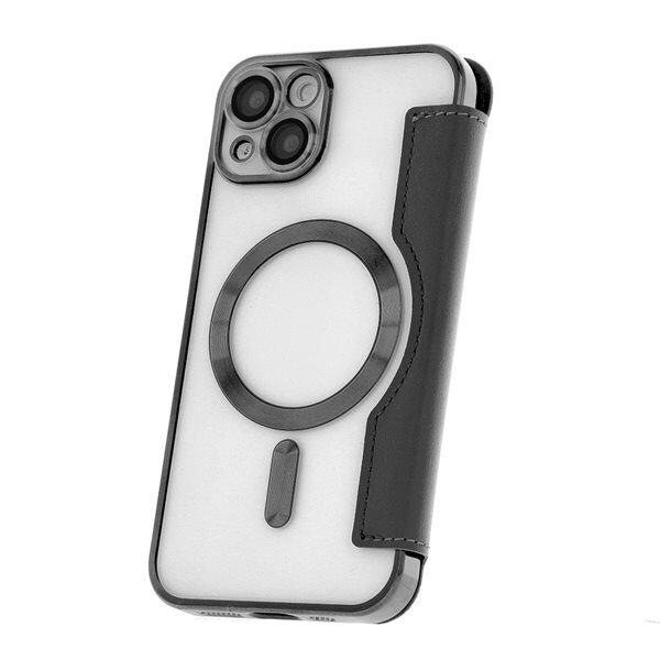 Smart Chrome Mag Etui for iPhone 15 Pro - Sort