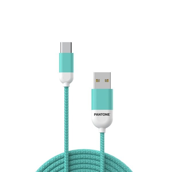 Pantone USB-kabel USB til USB-C 2,4A 1,5m - Turkis 3242C