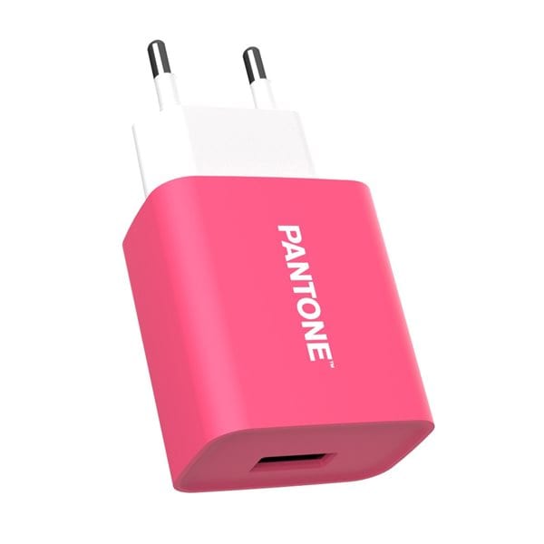 Pantone Veggadapter med 1xUSB 2A - Rosa 184C