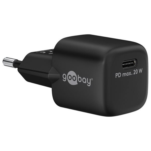 Goobay Vegglader GaN med USB-C PD 20W - Svart