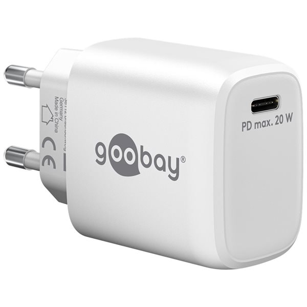 Goobay USB-C Lader GaN PD 20W - Hvit