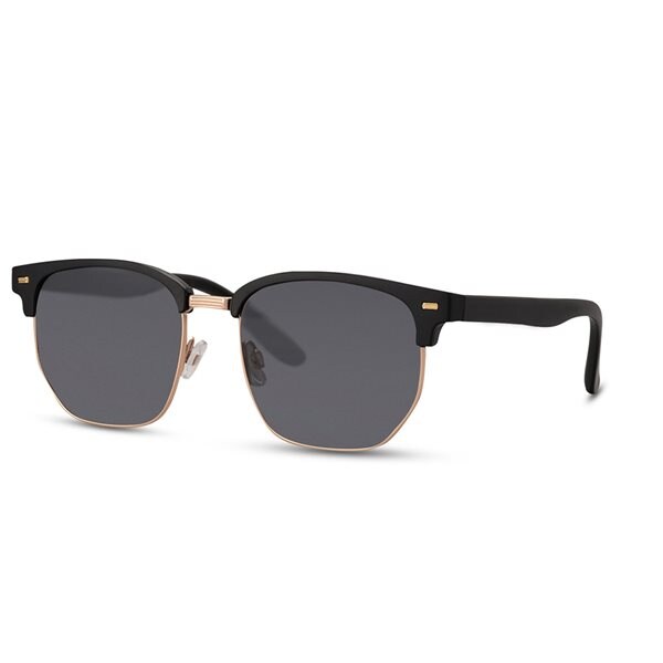 Solbriller med sort halvbue & sort linse