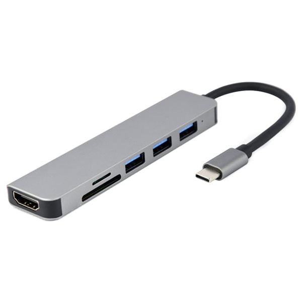 USB Hub - USB-C til 3xUSB, HDMI & Minnekortleser