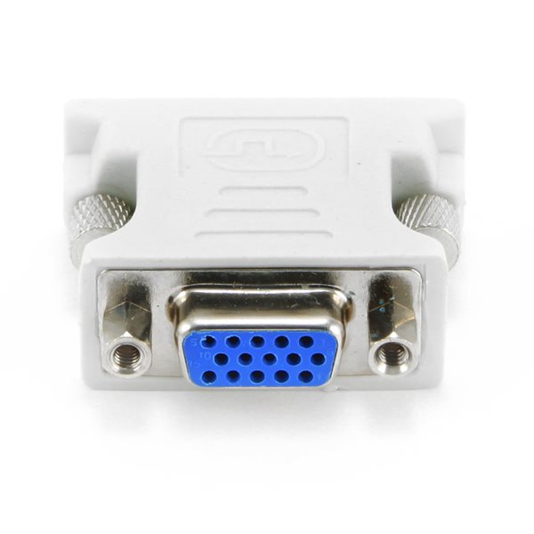 DVI-I-Adapter - DVI-I Hann til VGA 15-pinners hunn - Hvit