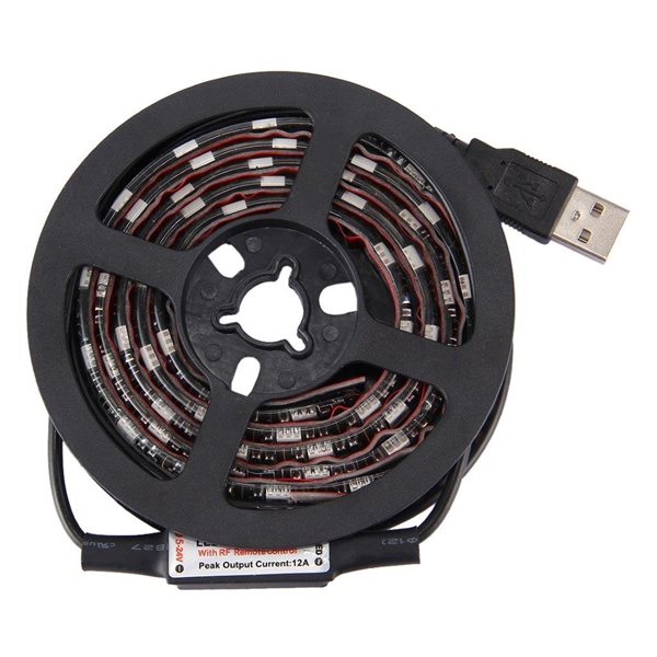 Tv belysning Usb med fjernkontroll - 12W 60 LEDs SMD 5050 RGB 1x1m