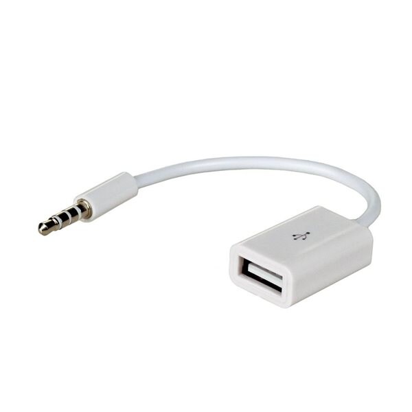 Akyga Adapter 3,5 mm hann - USB-A hunn - Hvit