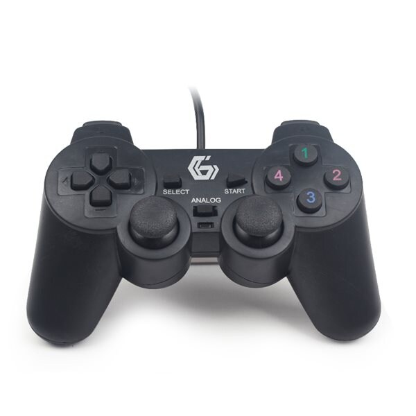 Gembird Dual Vibration wired gaming-kontrolll for PC - Sort
