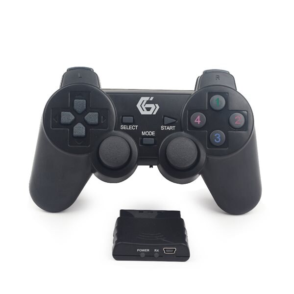 Gembird Dual Vibration trådløs spillkontroller for PC, Playstation 2 og 3 - Svart