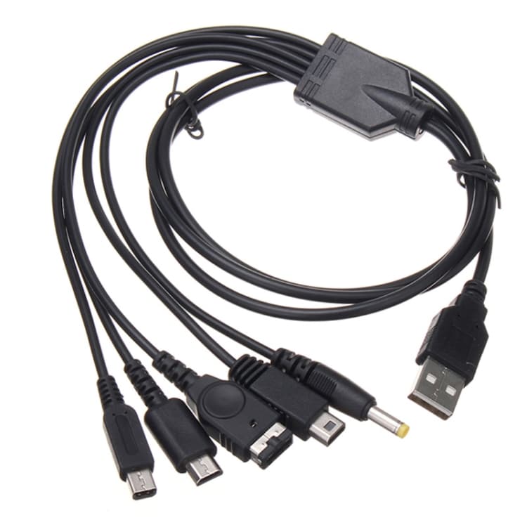 5in1 USB-kabel for Nintendo Wii U / 3DSXL / 3DS