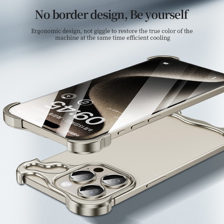 Hjørnebeskyttelse i metall for iPhone 15 Pro Max - Svart