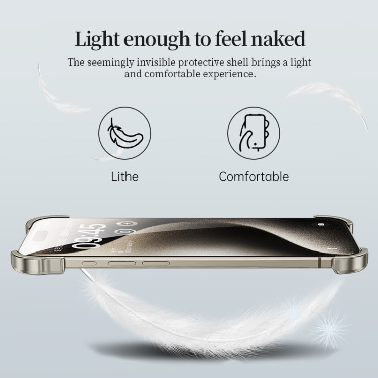 Hjørnebeskyttelse i metall for iPhone 14 Pro Max - Svart