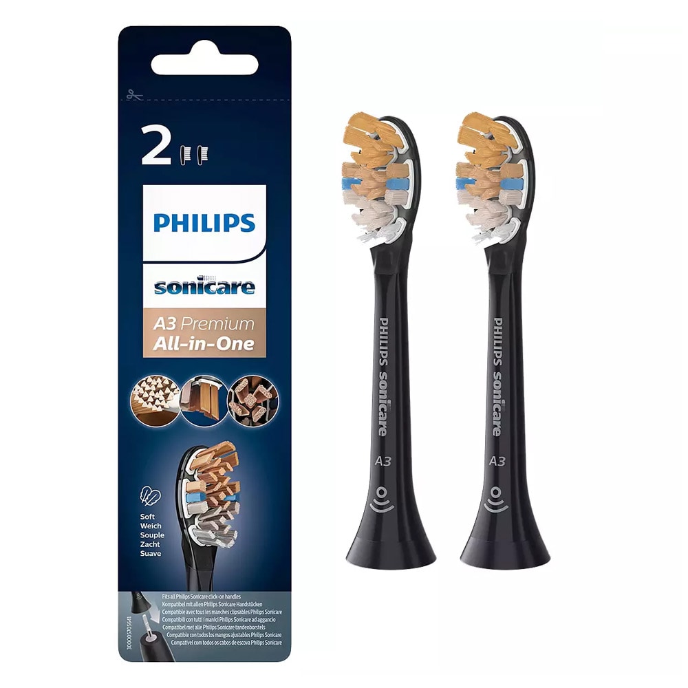 Philips Sonicare A3 Premium  All-in-One tannbørstehode 2-pakning - svart