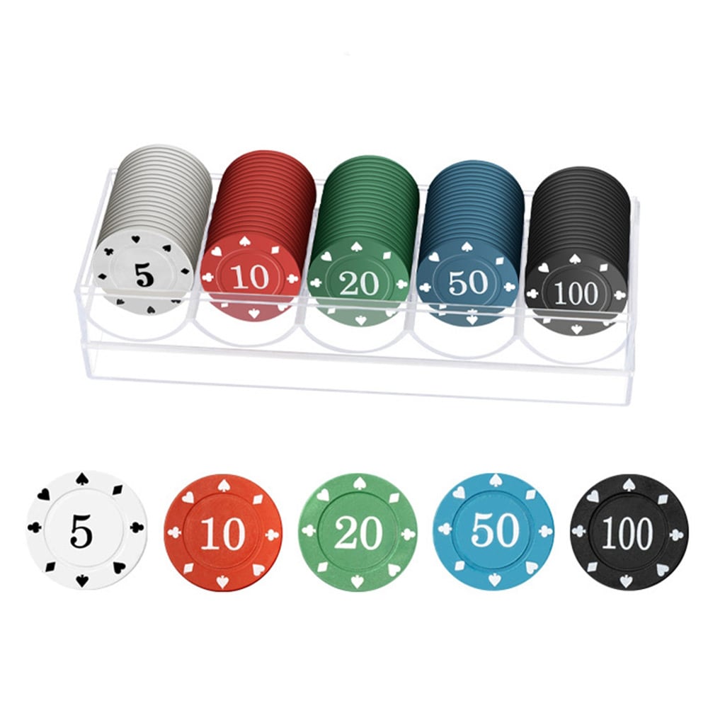 Pokerbrikker 5 forskjellige valører 100-pakning