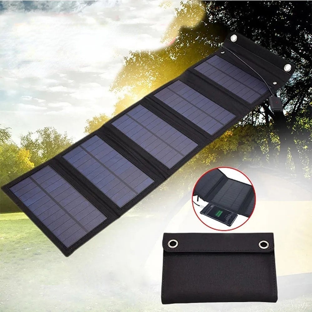 Kompakt Bærbart Solcellepanel 5V 1A – Perfekt for Utendørs Aktiviteter