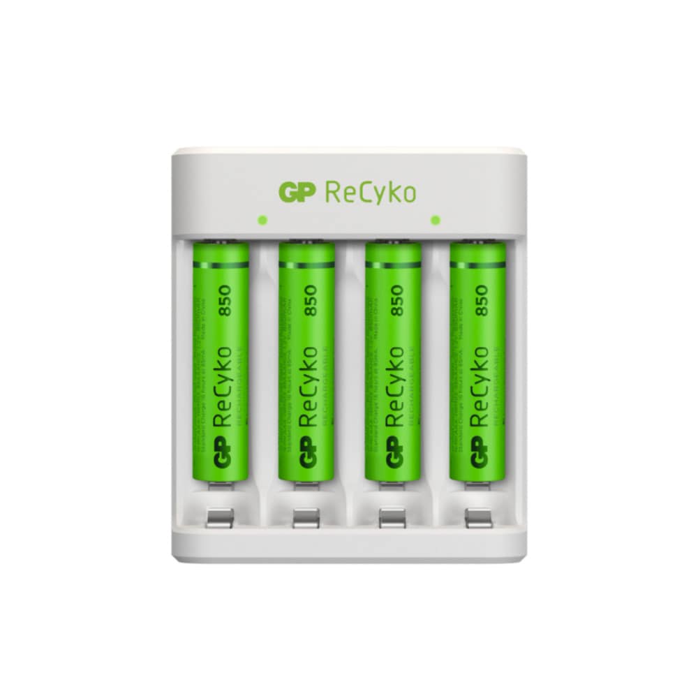 GP ReCyko batterilader med 4xAAA 850mAh
