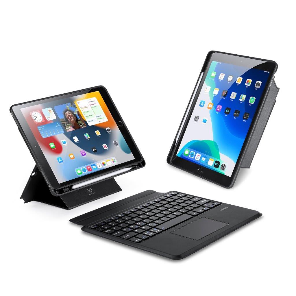 Tastaturveske med stativ for iPad 10.2 2019/2020/2021/Air 2019/Pro 10.5 - Svart