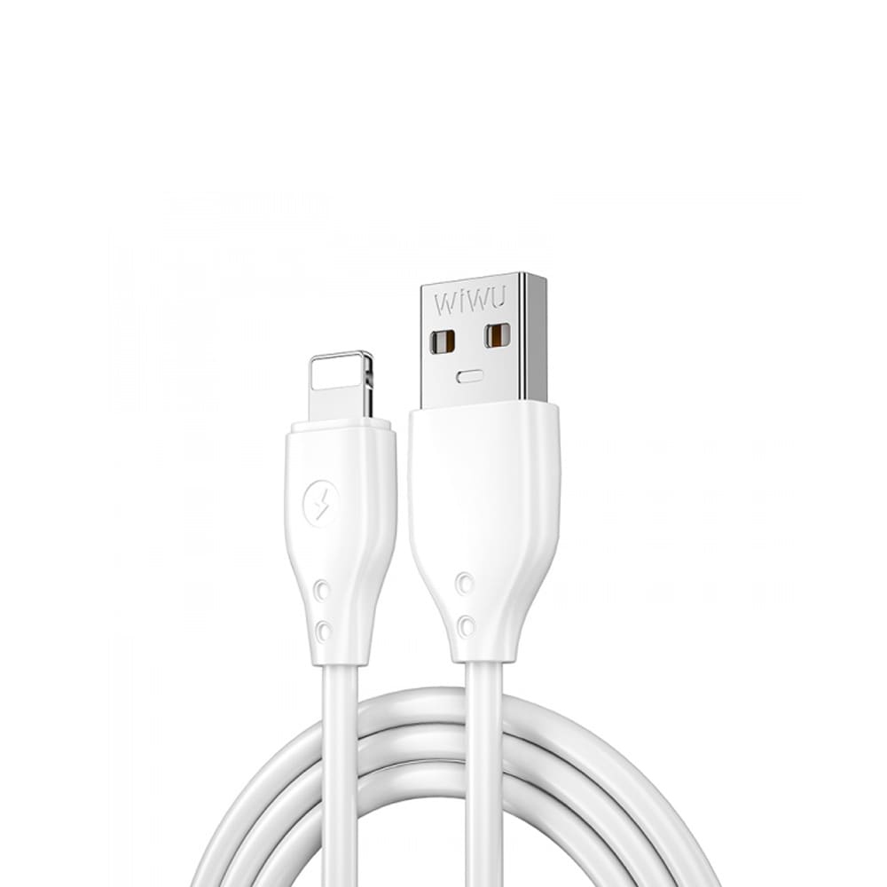 WIWU USB-kabel 2,4A USB til belysning 1 m - hvit