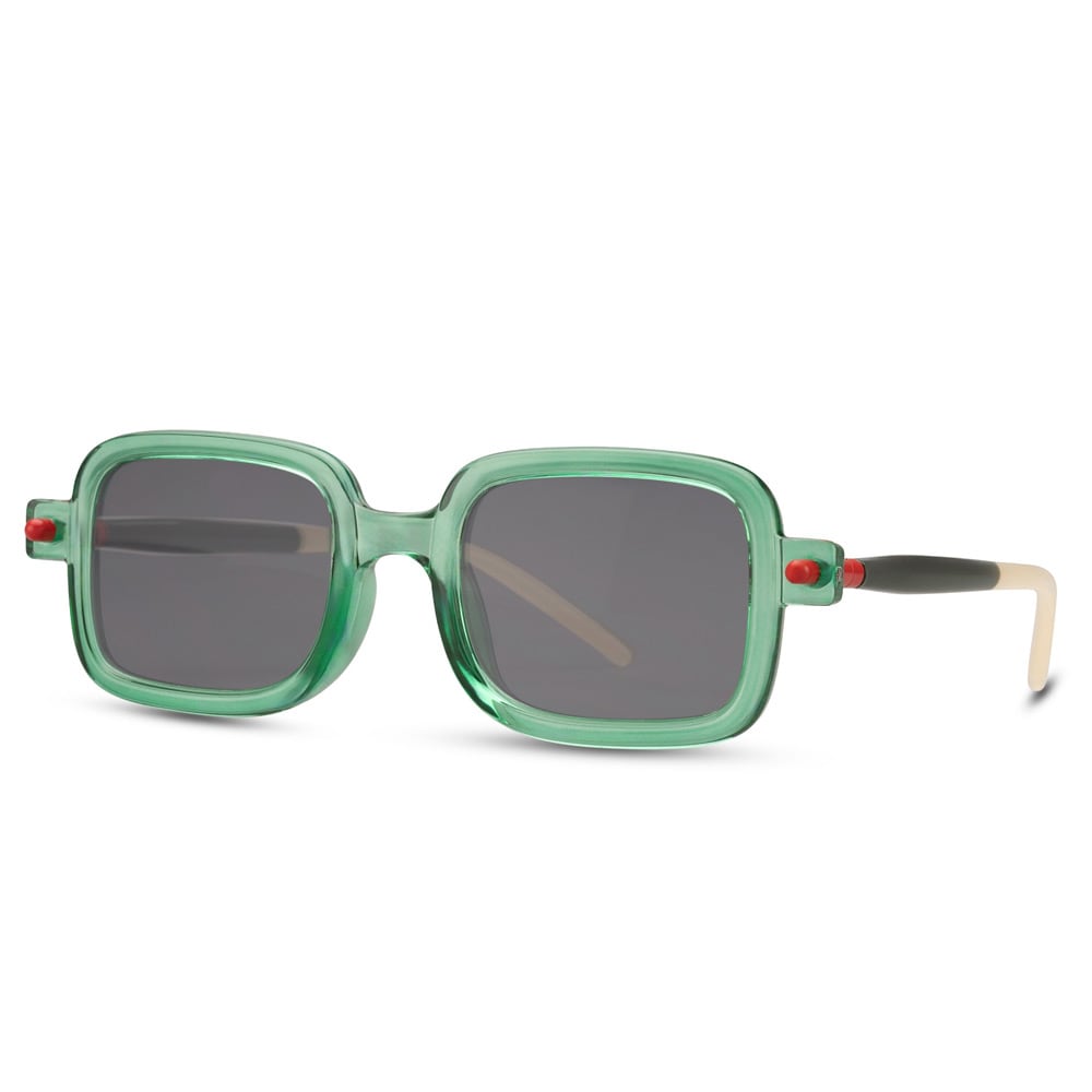 Firkantede briller - grønne med svart glass