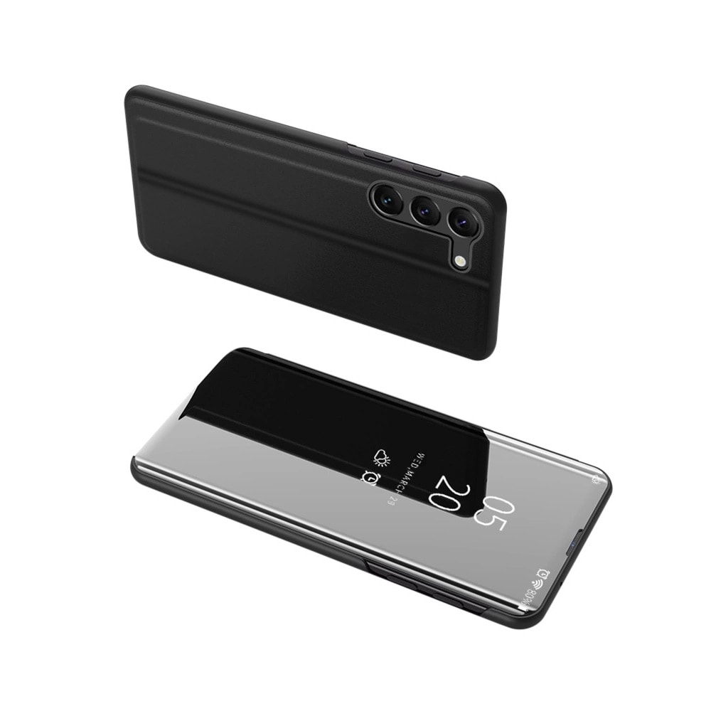 Clear View-etui med stativ for Samsung Galaxy S23 - Svart