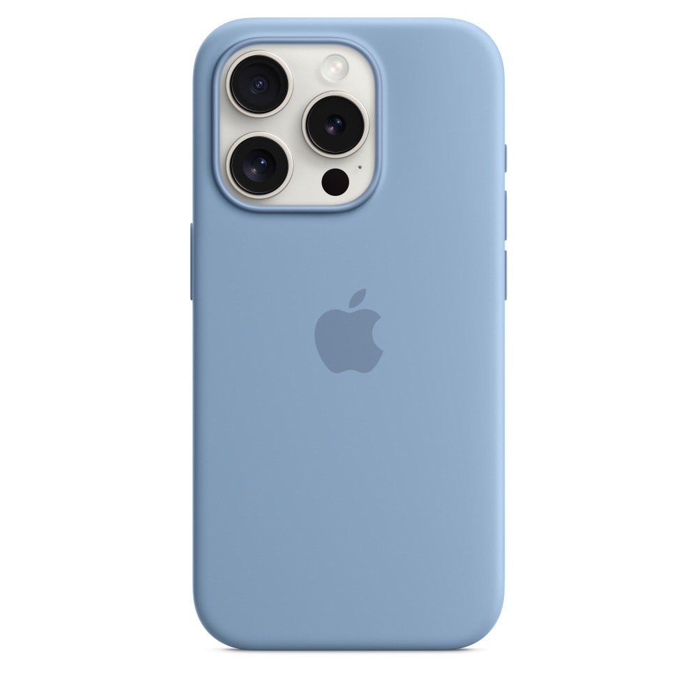 Apple silikonetui med MagSafe for iPhone 15 Pro - vinterblå