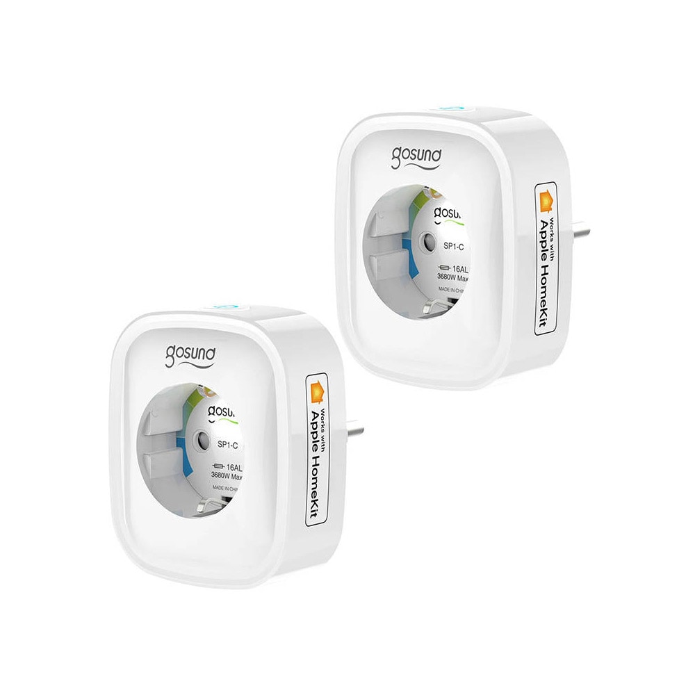 Gosund Wifi Smart Plug 16A HomeKit-kompatibel 2-pakning