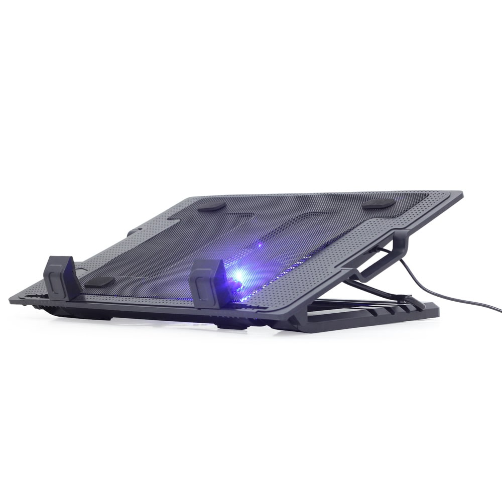Justerbar laptop-kjøler med LED-lys og ekstra USB-port