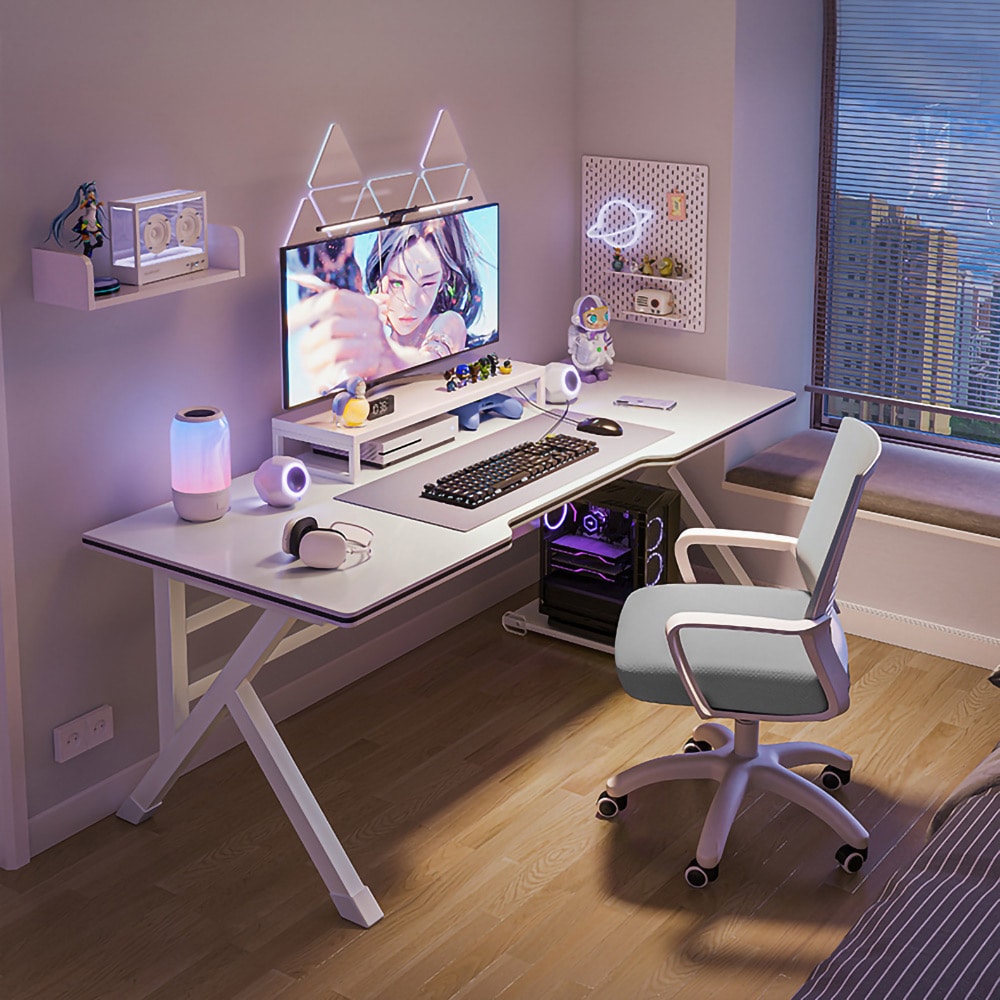 Hvitt skrivebord med MDF-plate 120 cm
