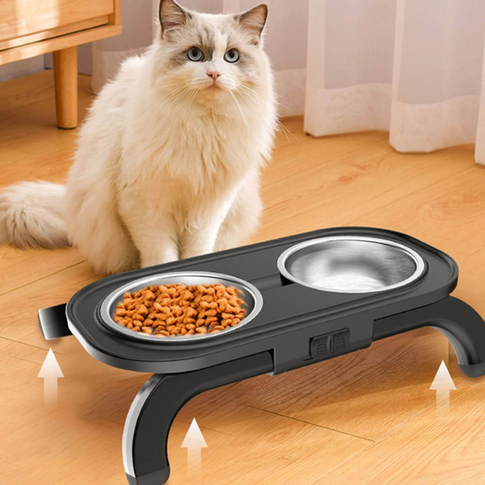 Forhøyet matskål for katter med justerbar høyde