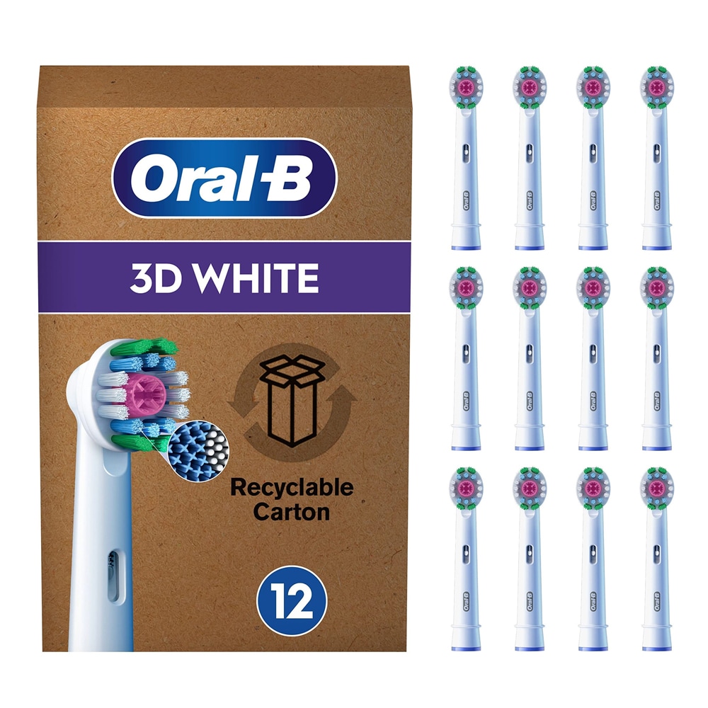 Oral-B Pro 3D White tannbørstehoder i 12-pakning