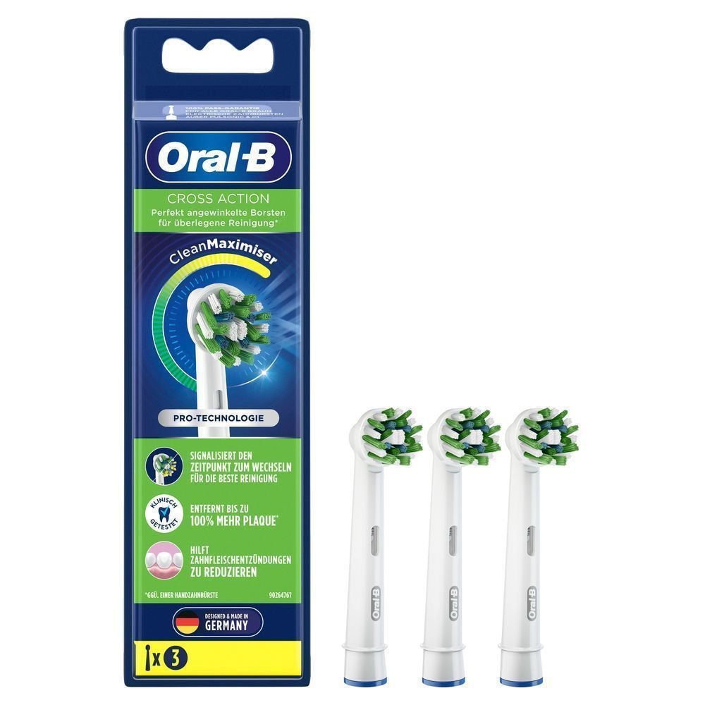 Oral-B CrossAction tannbørstehoder med CleanMaximiser-teknologi - 3-pakning