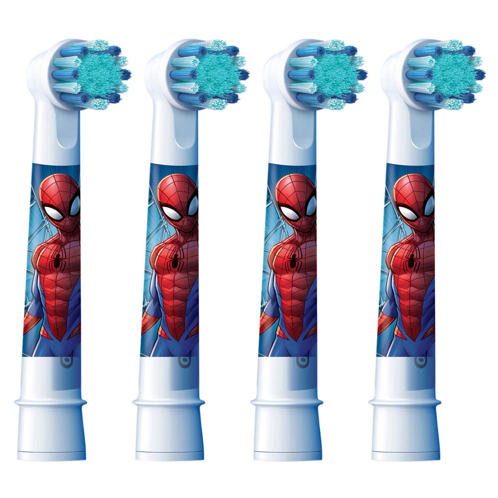 Oral-B Kids Spiderman tannbørstehoder med ekstra myk bust - 4-pakning