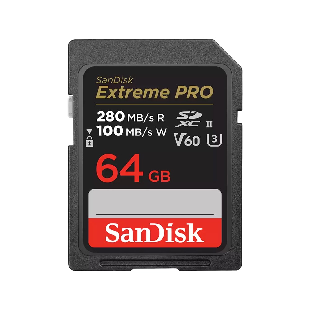 SanDisk Extreme PRO SDXC UHS-II 64 GB med en lesehastighet på opptil 300 MB/s